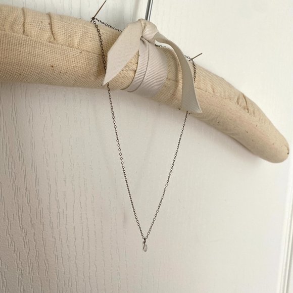 Vintage Silver Choker Necklace with Tiny Butterfly Charm Pendant - Picture 5 of 6